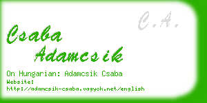 csaba adamcsik business card